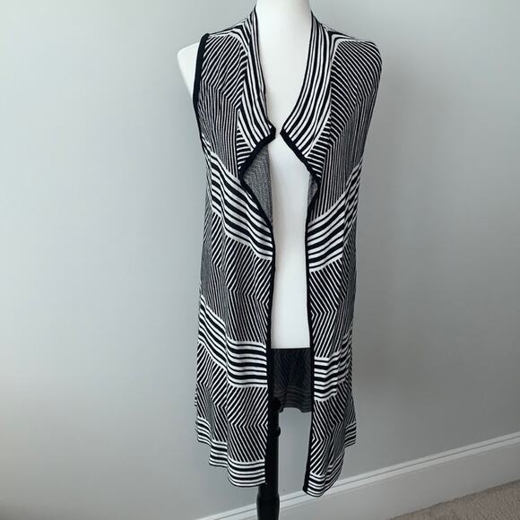 Premise Studio Open Front Drape Sleeveless Duster Cardigan Knit Sweater Sz M - Picture 1 of 8